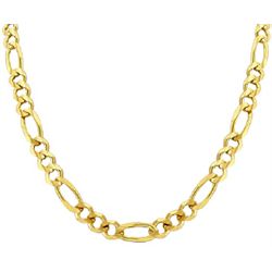 24" 14k Solid Gold Figaro Chain 4.0mm wide