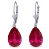 Image 1 : 14K White Gold 10.0ct Pear Shape Ruby Earring