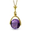 14k Solid Gold 3.25ct Amethyst Necklace