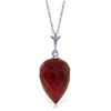 14k White Gold 13.0ct Ruby Briolette Necklace