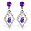 Image 1 : 14K W. GOLD 1.40ct AMETHYST CHANDELIER EARRING