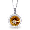 14K White Gold 6.0ct Citrine & Diamond Necklace