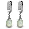 Image 1 : 14k Solid Gold 6.0ct Green Amethyst Earrings