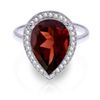 4.06ct 14k White Gold Shade Of Love Garnet Diamond Ring