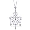 Image 1 : 14K W. GOLD 0.02ct DIAMOND CHANDELIER NECKLACE
