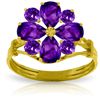 Image 1 : 14k Yellow Gold Amethyst Flower Ring
