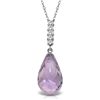 Image 1 : 14K WG DIAMOND & 5.00ct DROP AMETHYST NECKLACE