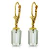 14k Solid Gold 9.0ct Green Amethyst Earrings