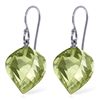 14k White Gold 26.0ct Green Amethyst Fish Hook Earrings