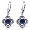 1.10ct ROUND Sapphire Flower Bud Earrings in 14k WG