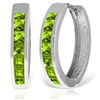 Image 1 : 14K White Gold 1.40ct Peridot Huggie Earring