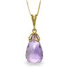 7.0ct Briolette Teardrop Amethyst Necklace in 14k YG