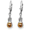 Image 1 : 14K White Gold 1.3ct Round Citrine Infinity Earring