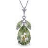 Image 1 : 14k Solid Gold Green Amethyst Necklace