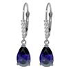 Image 1 : 3.00ct Drop Sapphires with Diamond Earrings in 14k WG