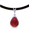 14K White Gold 8.0ct Briolette Ruby & Diamond Necklace