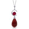 Image 1 : 14k White Gold Ruby 'C' Necklace