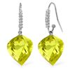 14K White Gold 21.5ct Quartz Lemon & Diamond Earring
