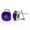 Image 1 : 7.20ct Amethyst French Clip Earrings in 14k WHITE GOLD