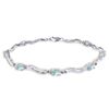 2.0ct Aquamarine Tennis Bracelet in 14k White Gold