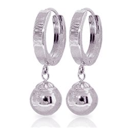 14k Solid Gold Ball Hoop Earrings