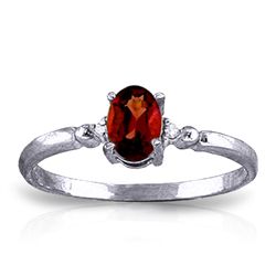 14K White Gold .45ct Oval Garnet & Diamond Ring