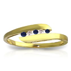 14k YG Sapphire & Diamond Channel Set Ring
