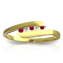 14k YG Ruby & Diamond Channel Set Ring