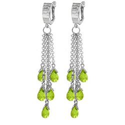 14K WG 7.30ct BRIOLETTE PERIDOT CHANDELIER EARRING