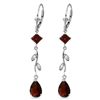 Image 1 : 14K WG DIAMOND & 3.00ct&0.95ct GARNET EARRING