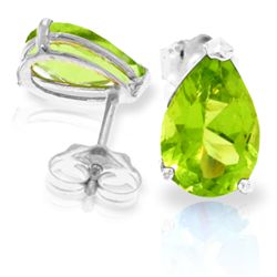 14k White Gold 3.0ct Peridot Stud Earrings