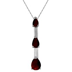 14k WG 0.26ct 0.60ct & 0.85ct Graduated Garnet Necklace