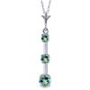 Image 1 : 14k White Gold Blue Topaz Graduated Necklace