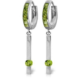 14K White Gold .80ct & .55ct Peridot Dangle Earring