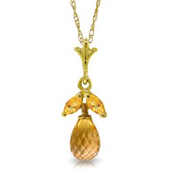 14k YELLOW GOLD 1.50ct & .20ct Citrine Petite Necklace