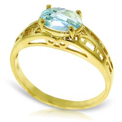 14k YG 1.15ct Aquamarine Filigree Ring