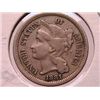 Image 1 : 1881 RARE 3 CENT COIN F-12