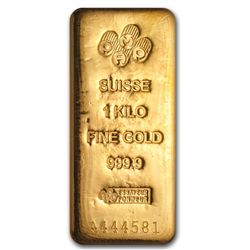 1 Kilo (32.15 oz) Gold Bar - Pamp Suisse - .999+ Fine