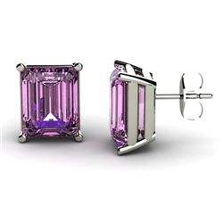 Genuine 8.40 ctw Amethyst Earring 14k W/Y Gold