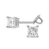 Image 1 : 0.66 ctw Princess cut Diamond Stud Earrings I-K, SI2