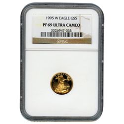 Certified Proof American Gold Eagle $5  PF69 NGC Dates