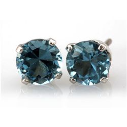 Genuine 2.20 ctw Topaz Stud Earring 14k 0.92g