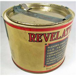 revelation tobacco tin VINTAGE REVELATION TOBACCO ADVERTISING TIN