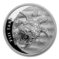 Fiji $2 Taku (Hawksbill Turtle) 1 oz. Silver