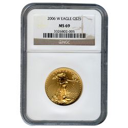 Certified Burnished American $25 Gold Eagle MS69 NGC (D