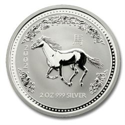 Australian Lunar Silver 2 oz Silver  Horse