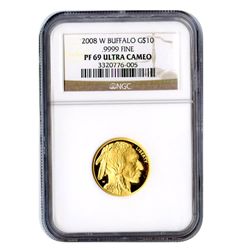 Certified Proof Buffalo Gold Coin Quarter Ounce PF69 Ul