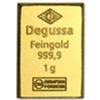 1 gram Degussa Gold Bar (No Assay) .9999 Fine
