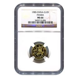Certified Tenth Ounce Chinese Gold Panda MS66 NGC (Date