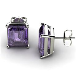 Genuine 14.50 ctw Amethyst Earring 14k W/Y Gold